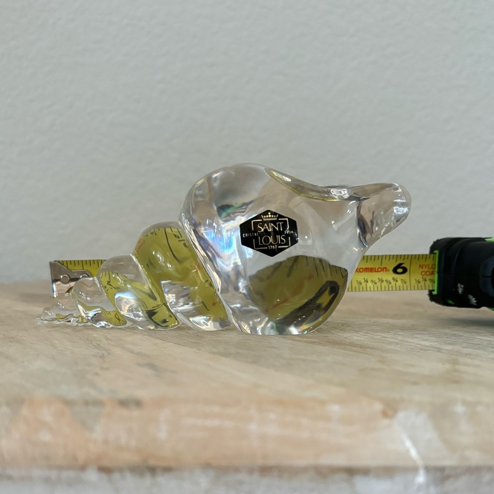 Vintage Saint Louis France Crystal Shell Paperweight - Picture 3 of 10